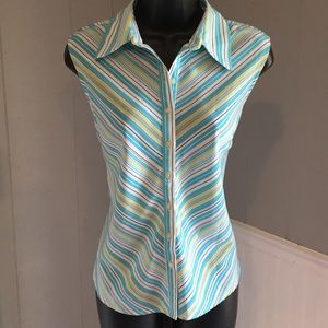 Ninety top sz M blue,green,white and black